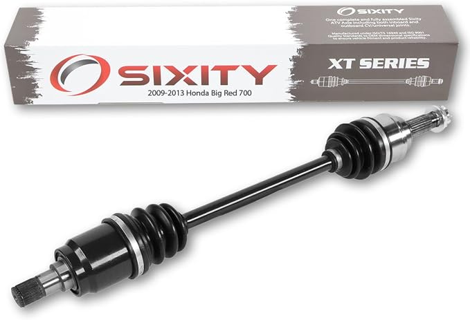 Sixity XT Rear Left CV Axle for Honda Big Red 700 2009-2013 - MUV700 4X4 | Complete axle assembly with a 5140 chrome steel shaft, inboard and outboard CV joints, fully assembled