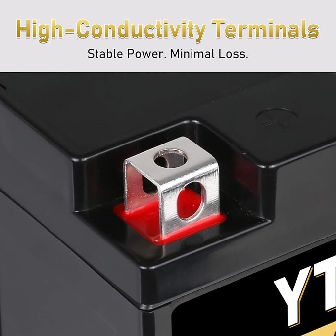 YT7B-BS 12V 6Ah AGM Sealed Motorcycle Battery, Maintenance-Free, Compatible with Yamaha ATV, Ducati, Kawasaki