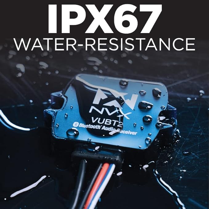 NVX Universal Waterproof Bluetooth 4.0 Audio Receiver for Marine/Boats/Cars/ATV [VUBT2]