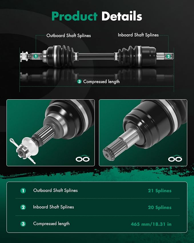 SCITOO CV Axle Drive Shaft Assembly 1988-2000 fits for Honda Four Trax 300 Front Left Right 42200-HC5-003