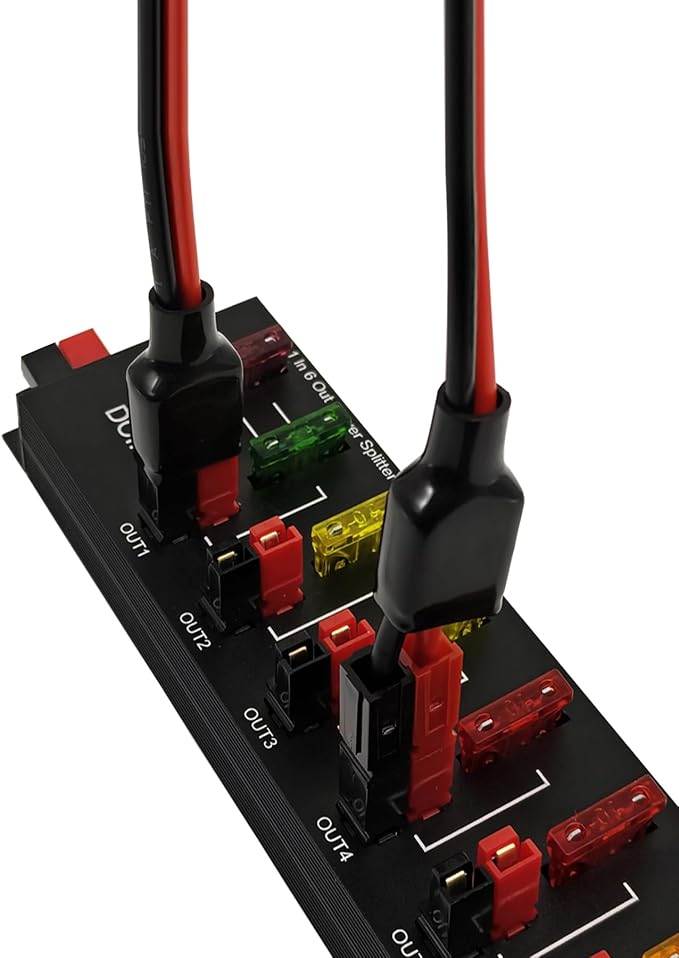 1 in 6 Connector Power Divider Power Board 40Amp Power Pole Distribution Block Module Powerpole Distribution Block.