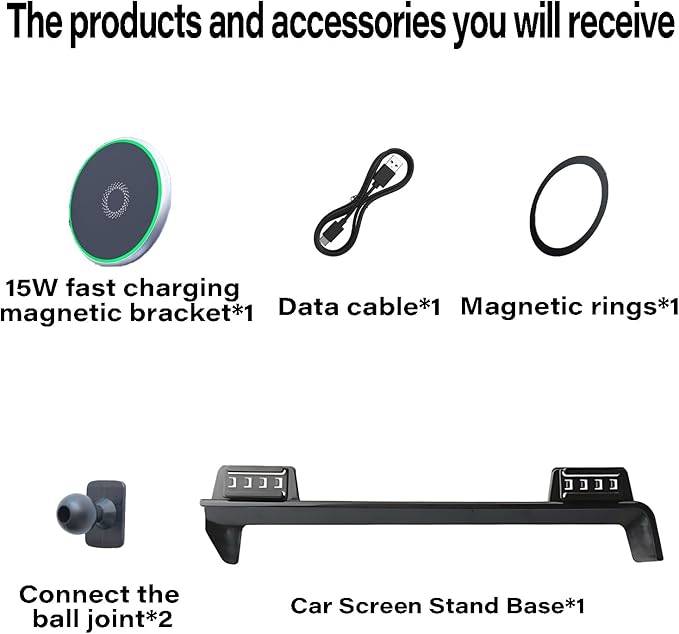 Car Phone Holder for Chevrolet Colorado 2023 2024 2025 2026 Accessories 15W MagSafe Fast Wireless Charger Cell Phone Mount Apply to 11.3 Inch Touch Screen Fixed Clip 360° Rotation