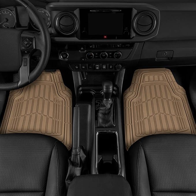 BDK USA by CAT® Automotive Heavy Duty Car Floor Mats with Rear Cargo Mat Trunk Cargo Liner for SUV - Caterpillar All-Weather Universal Trim to Fit Front & Rear Combo Rubber Car Mats & SUV Trunk Mat