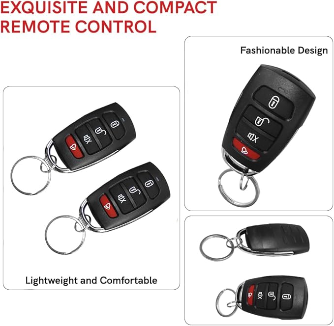 Riloer Vehicle Security Protection System with 2 Remote Controls, Universal 12V Car Alarm Device System, Anti-Theft Device Car Horn Siren Alarm