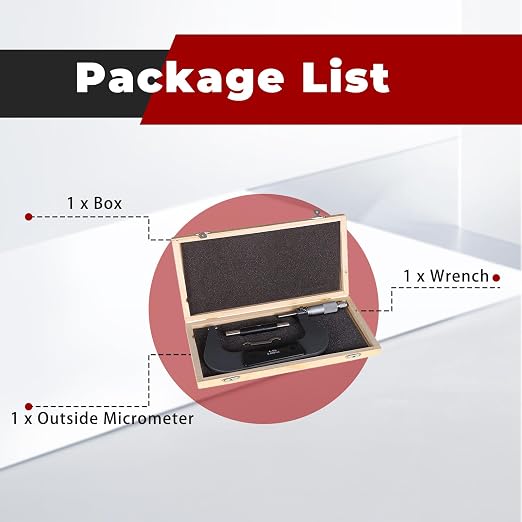 findmall 4-5" Outside Micrometer 0.0001" Carbide Tipped 4-5 Inch Micrometer Machinist Tool