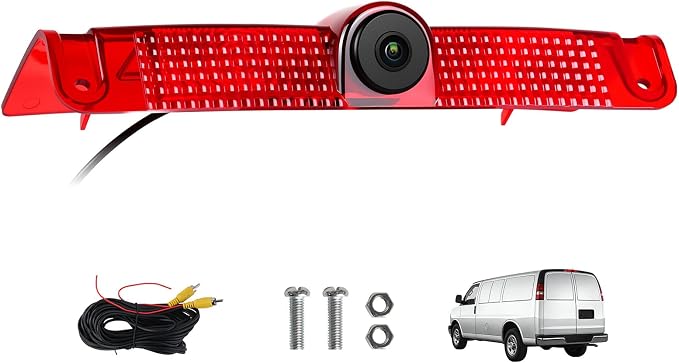 Car Brake Light Backup Camera for Chevrolet Chevy Express Van/GMC Savana Van 2003-2017|IP67 Waterproof Reversing Camera with 140°Wide Angle|IR Night Vision,Rear View Reverse Parking Camera