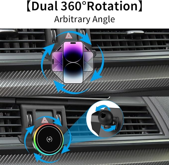Car Magnetic Phone Mount for Audi Q5 SQ5 2018 2019 2020 2021 2022 2023 2024 Auto Interior Accessories Best Cellphone Holder Fast 15W Wireless Charger Cell Phones Charging Screen Stand Accessory
