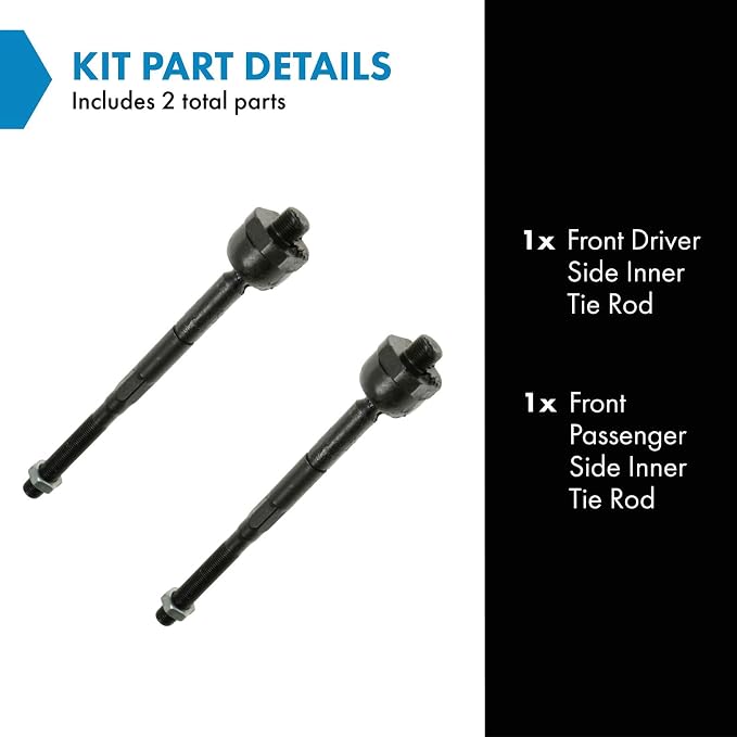 TRQ Front Inner Tie Rod Set 2 Piece Compatible with 2004-2005 Chevrolet Colorado 04-05 GMC Canyon