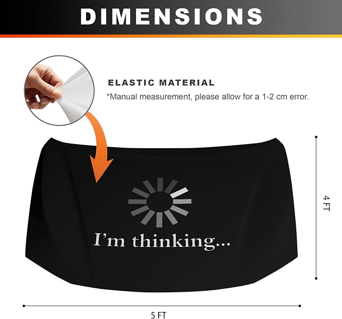 Black Car Hood Cover, 4x5 Feet Car Bonnet Banner | Universal Fit, Elastic Polyester, Stretchable