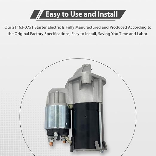 12V 9T Starter Motor 21163-0751 Compatible with Kawasaki KAF820 Mule Pro-FX 2016-2019 & Pro-FXT 2015-2020 Replace # 211630751 435-517