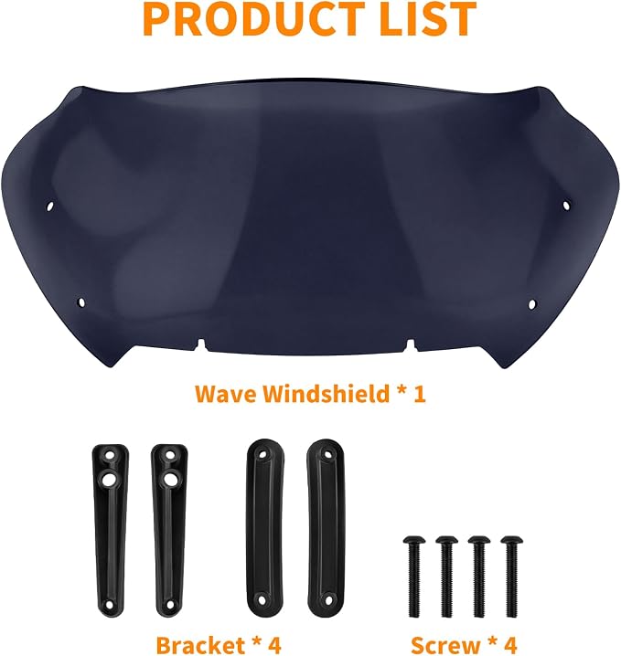 10" Windshield Windscreen Wind Splitter Fit For Harley Road Glide 2023.5-2026 Black