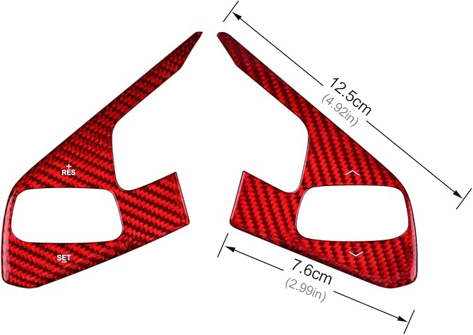Hard Carbon Fiber, for Corvette C8 2020 2021 2022 2023 Accessories, Steering Wheel Voice Control Button Panel Cover, Car Steering Wheel 3 Buttons Panel Sticker, No Heated Button
