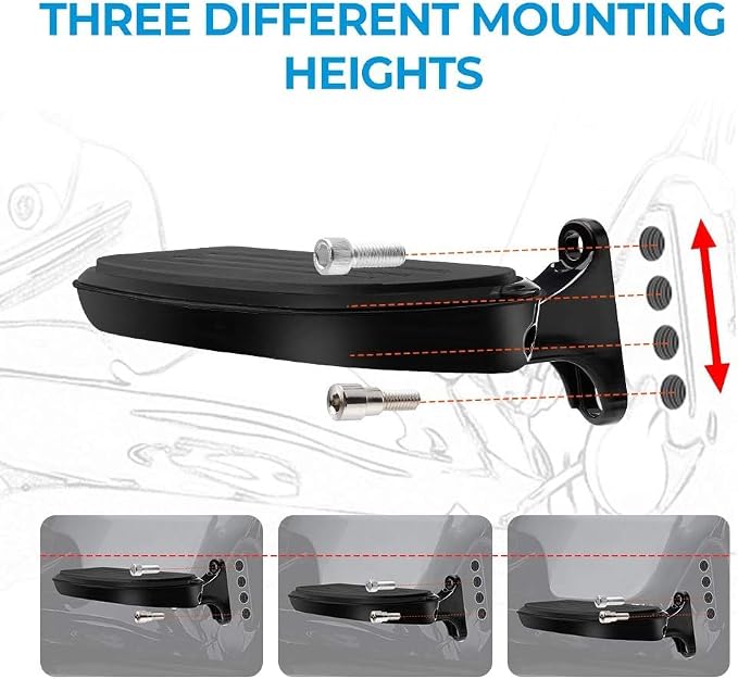 KEMIMOTO Passenger Floorboards with Mount Bracket Kits Compatible with 1993-2024 2025 Touring Road Glide Street Glide Road King Passenger Foot Pegs Black