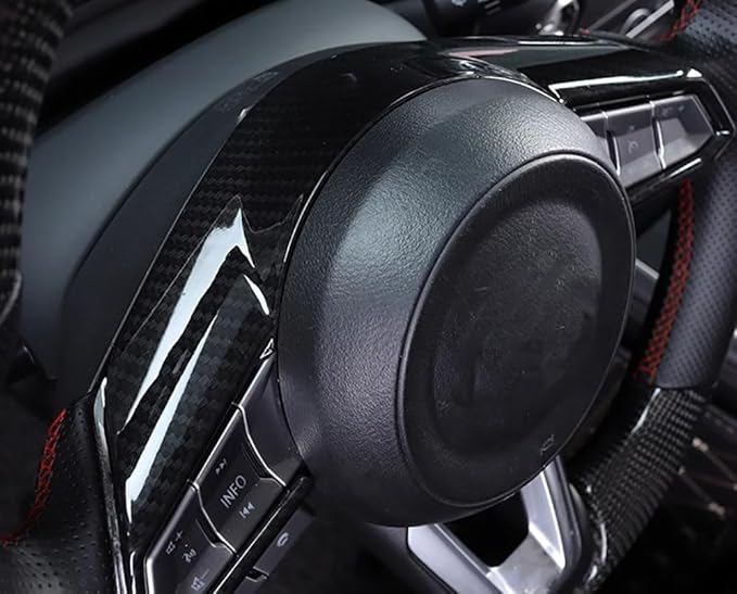 Car Accessories Fit for Mazda CX-5 CX5 2017-2023 for CX9 2016-2023 ABS Interior Steering Wheel Trim (Carbon Fiber) 1PC Set