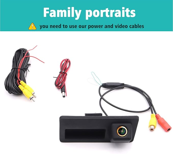 Vehicle Backup Camera CCD Compatible for Audi A4 A4L A3 S4 RS4 B9 for VW Lavida Plus Skoda Car Rear View Reverse Parking Fisheye Lens Car Trunk Handle Camera with Moving Guide Parking line