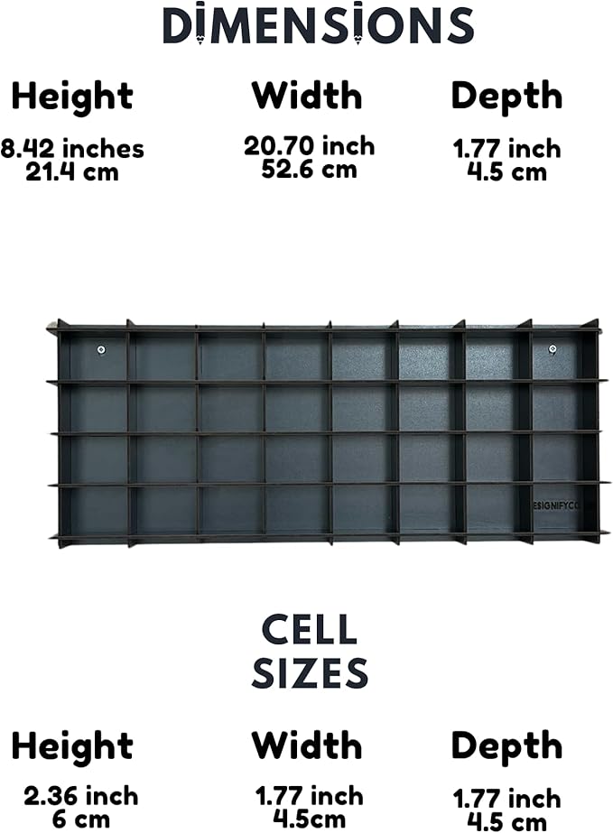 32 / 6 Color Mini Helmet Display Case,Mini Football Helmets,Football Helmet Display Case,Mini Football Helmet Organizer, (Old Black)