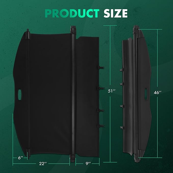 Cargo Cover for 2019-2024 Fit for Subaru Forester 2.5L Retractable Rear Trunk Cargo Shade Luggage Security Cover Shielding Waterproof