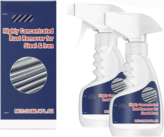 Highly Concentrated Steel Rust Remover, 2026 Upgraded Multipurpose Rust Remover Spray for Metal, Powerful Stainless Steel RustRemover, for Tools, Stainless Steel, Automotive Parts (2pcs)