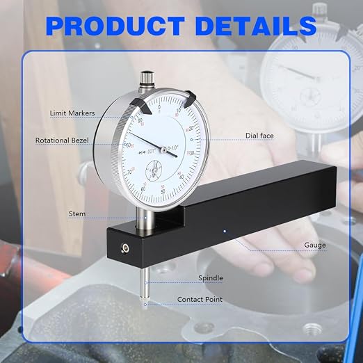 6434 Sleeve Height & Counter Bore Gauge Tool 0–1.00" 0.001" Graduation – FIT Diesel Engines Caterpillar Cummins Detroit Ford John Deere