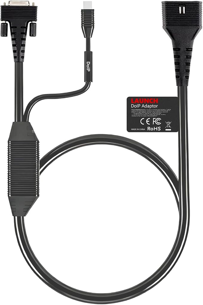 LAUNCH CRP DoIP Connector Adapter Cable with USB-C and 16-Pin Male to DB-15 Female Connector for Creader Professional CRP Series Diagnostic Scanner