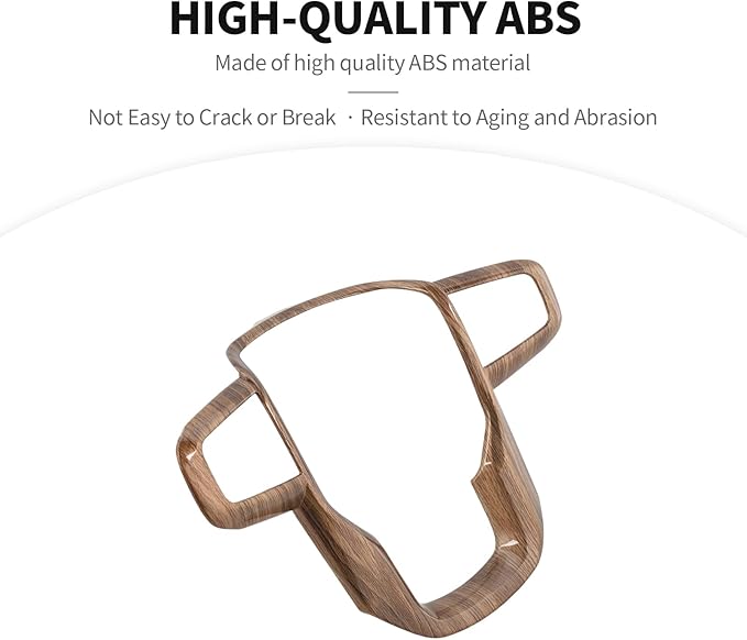 JeCar Steering Wheel Trim Cover Compatible with GMC Sierra 1500 2019-2025, for GMC Sierra 2500HD/3500HD 2020-2024, for GMC Yukon 2021-2024, Wood Grain