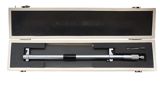 Accusize Industrial Tools 11-12'' by 0.001'' Inside Micrometer in Fitted Case, Satin Chrome Finished, Eg00-3232 | Range: 11-12", Graduation: 0.001", Accuracy: 0.00028", Resolution: 0.0001", Satin Chrome Finish