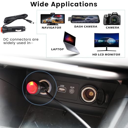 GreenYi Cigarette Lighter for Car Backup Camera + HD Backup/Front/Side View Camera with Gold Rim