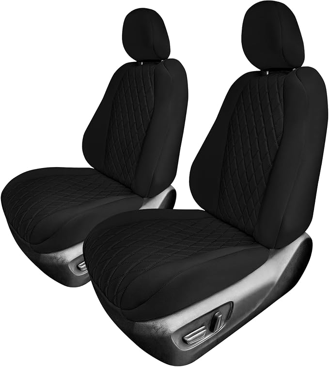 FH Group Custom Fit Car Seat Covers Specifically Made for Toyota Sienna 2021-2024, Black Ultraflex Neoprene Front Set Automotive Seat Covers, 7-8 Seater SUV Seat Covers, Toyota Accessories