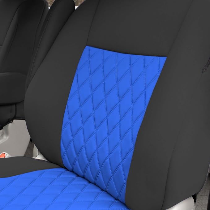 FH Group Custom Fit Car Seat Covers Specifically Made for 2011-2020 Toyota Sienna 7 Seater with Ultraflex Neoprene Water Resistant Automotive Seat Covers - 2nd Row Blue