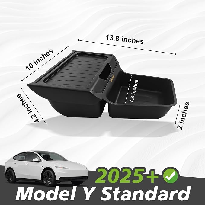 BestEvMod Lower Center Console Organizer Compatible with 2026 2025 Tesla Model Y Juniper | Standard Version | Accessories Under Screen Storage Organizer Insert Tray Interior Storage Insert Tray TPE