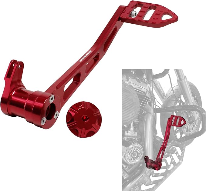 POWER JAMES 10.2" Long, Red Foot Brake Shift Lever, Brake Shifter Footpeg Fits for Harley Davidson 2014-25 Touring FLHR FLHX FLTR Models (Red)