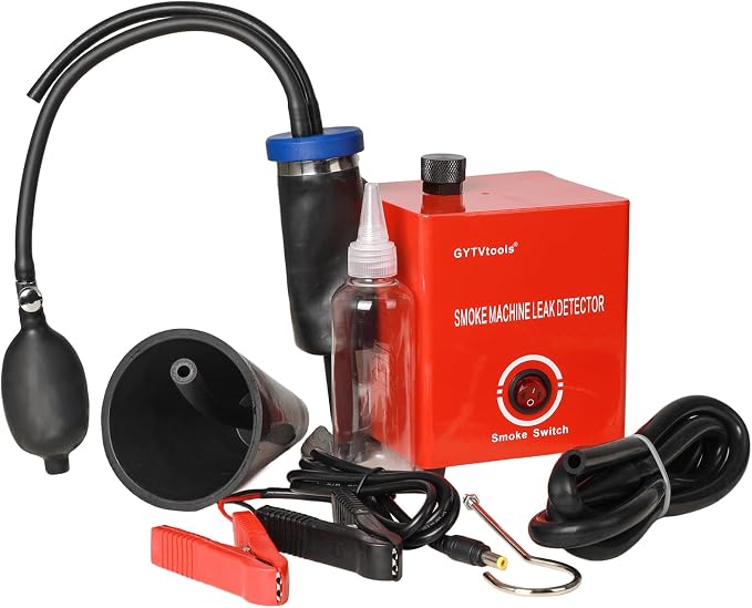Smoke Leak Detector ，Automotive Smoke Machine， for Detecting leaks in Vacuum, Fuel, EVAP and Other Automotive Systems. (Red Strap Model)