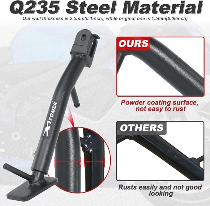 Xitomer 3'' Adjustable Kickstand Fit for GSX-R600 / GSX-R750 2011-2026 GSXR 600 GSXR 750 Motorcycle Adjustable Side Stand Foot Side Support
