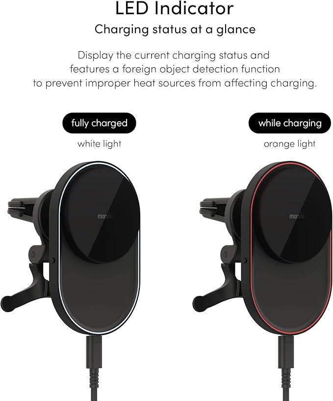 Moshi Qi2 Wireless Car Charger(15W) - Mist Black
