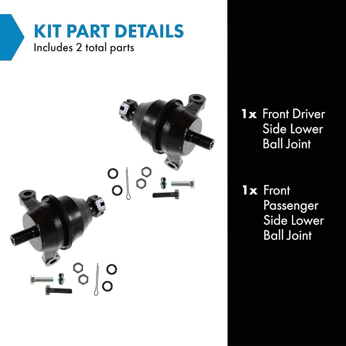 TRQ Front Lower Ball Joint Set Compatible with 1965-1970 Chevrolet Bel Air Biscayne 1969-1970 Brookwood 1966-1970 Caprice 1965-1982 Corvette Impala Kingswood Townsman