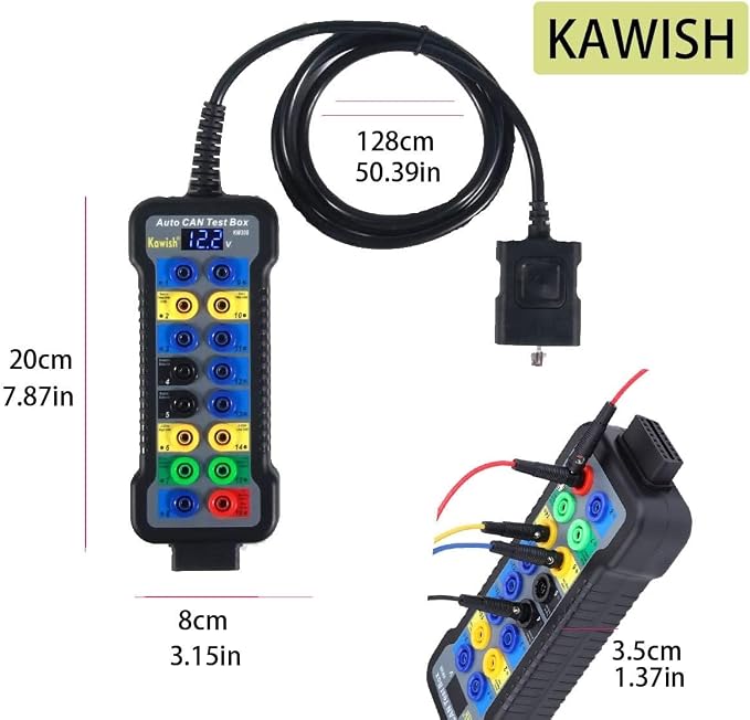 OBD2 Breakout Box Auto OBDII Protocol Detector 16-Pin CAN Bus Test Breakout Box with LCD Display for OBDII Protocol Communication Detection/ECU Tool
