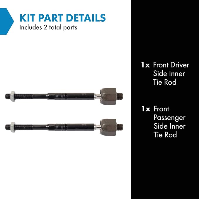 TRQ Front Inner Tie Rod Set 2 Piece Compatible with 2017-2019 Buick LaCrosse 18-20 Regal Sportback 18-20 Regal TourX 19-22 Cadillac XT4 16-24 Chevrolet Malibu