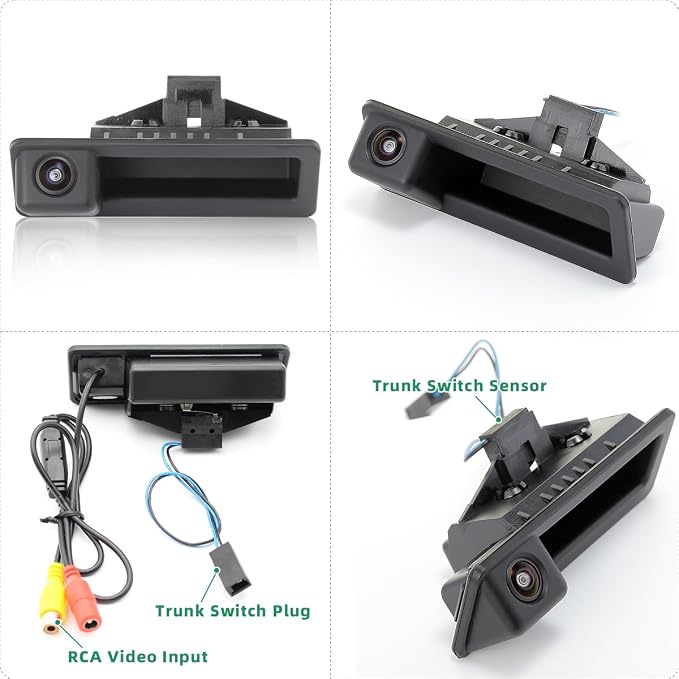 GreenYi Car Monitor Camera Set, 800x480 HD TFT Monitor + Backup Camera with Dynamic Intelligent Trajectory Moving Guide Line for BMW
