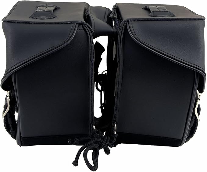 Milwaukee Leather SH55201ZB Black Large PVC Zip-Off Throwover Motorcycle Saddlebags - One Size