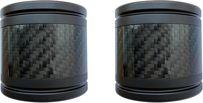 Motorcycle front and rear crash bar decorative wheels, engine crash bar sliders, and saddlebag crash bar decorative covers, CNC machined with embedded carbon fiber accents. (black)