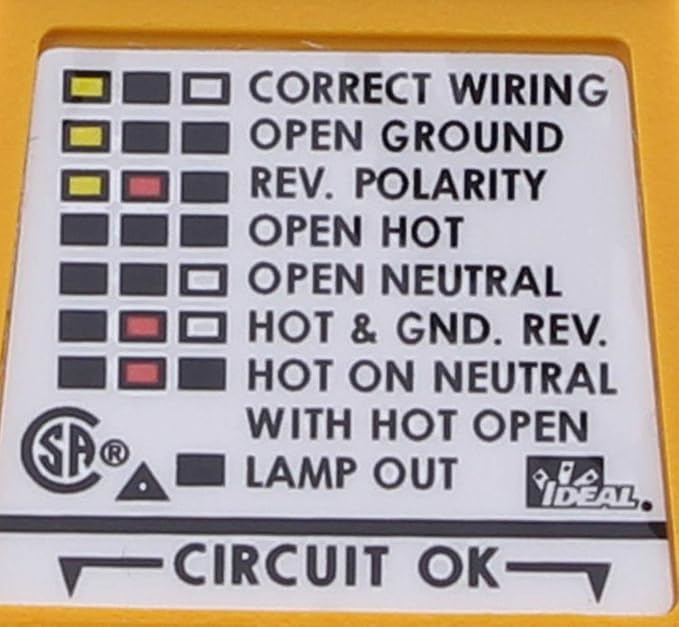IDEAL INDUSTRIES INC. 61-035 E-Z Check Receptacle Tester, 120VAC