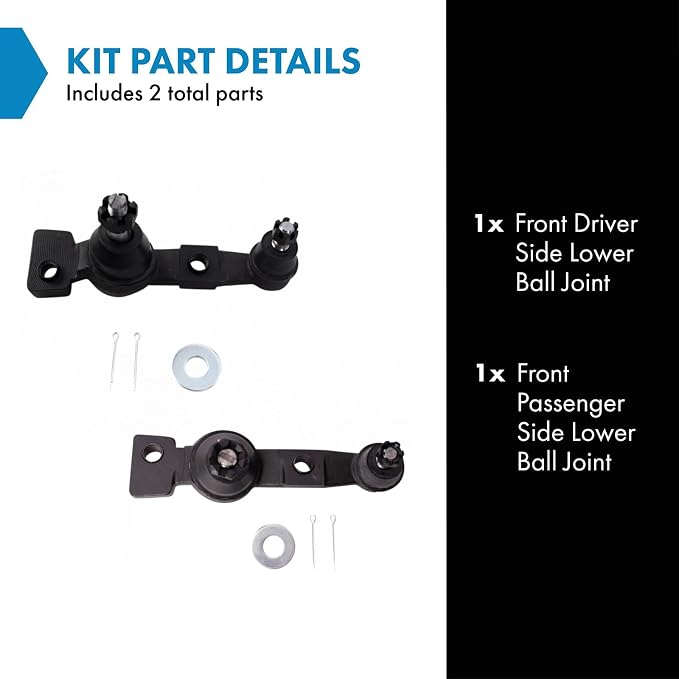 TRQ Front Lower Driver and Passenger Side Ball Joint Set Compatible with 18-22 Lexus RC300 RWD 11-22 IS350 RWD 15-22 RC350 13-20 GS350 18-19 IS300 L4 2.0L 18-19 GS300 13-18 GS450h 16-17 IS300