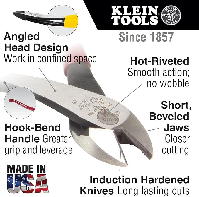 Klein Tools Ironworker's Pliers (9-Inch) and Diagonal Cutting Pliers (9-Inch) Bundle