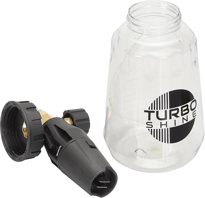 Premium Foam Cannon 1L - High-Pressure Car Wash Sprayer with 1/4in Quick Connector - Includes 5 Multi-Surface Nozzles (Clear, 1 Liter)