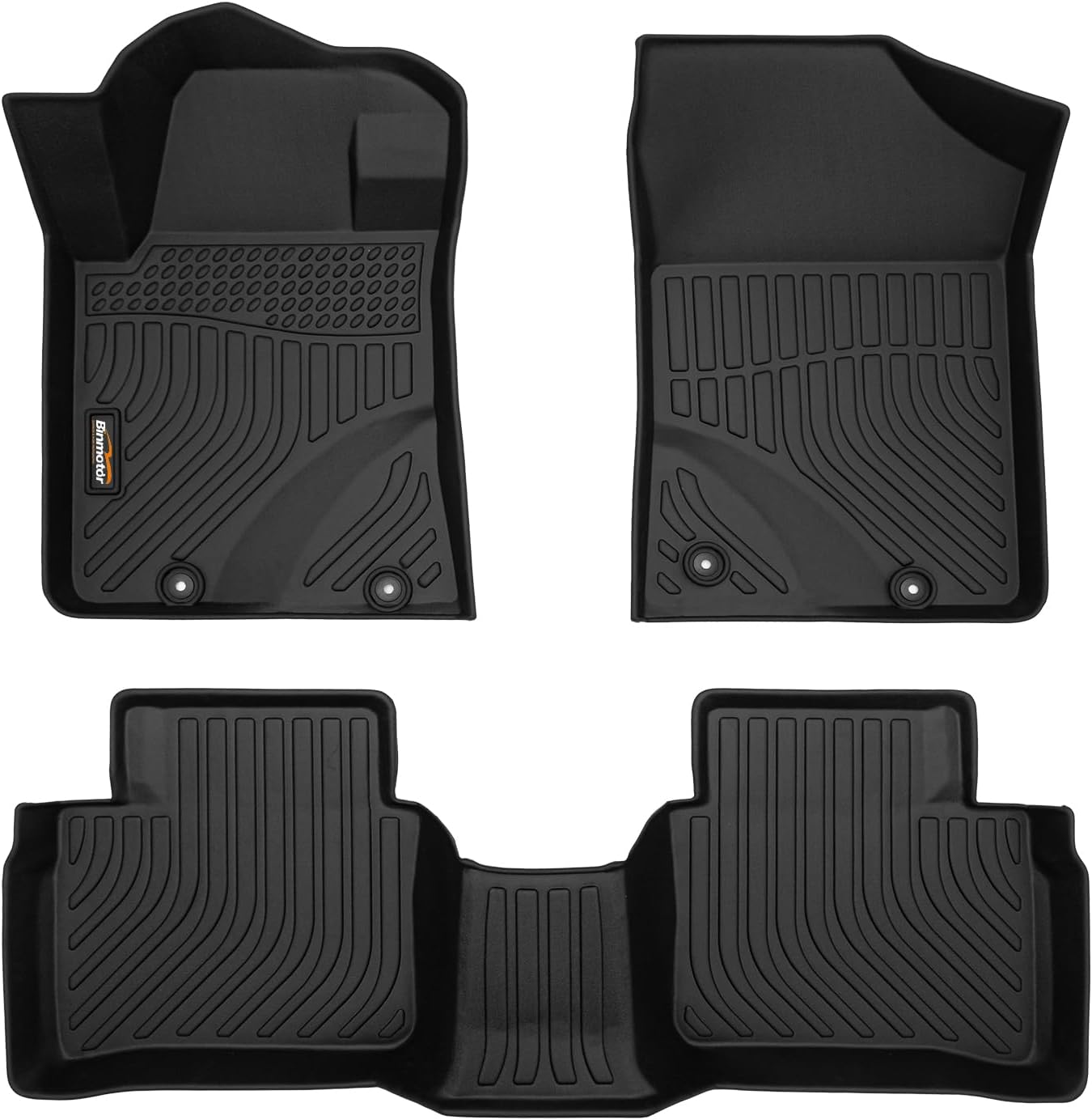 Binmotor-Floor Mats for Nissan Altima 2014 2015 2016 2017 2018, Front & 2nd Row Mat, TPE All Weather Mats Rubber Liners for Nissan Altima Car Mats Accessories