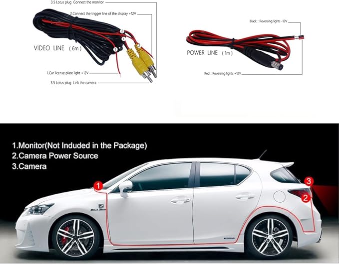 Vlicevrn HD 12 LED Car Rear View Camera Night Vision Backup Parking Camera Waterproof IP68 Vehicle Camera for Ford Escape Fusion Kuga Mondeo / Mazda Tribute / Mercury Mariner