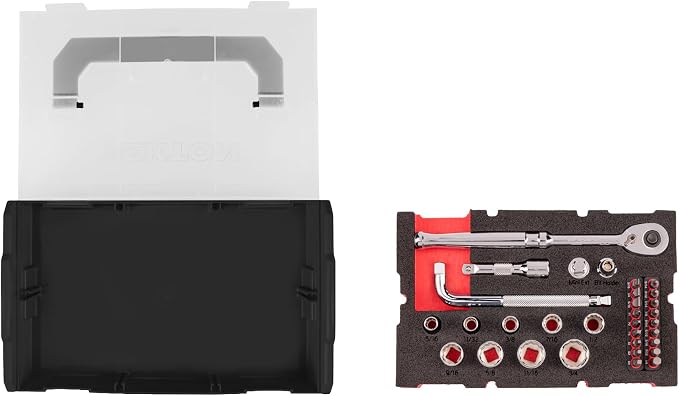TEKTON 3/8 Inch Drive 12-Point Socket, Bit Ratchet Set, 32-Piece | SKT96101