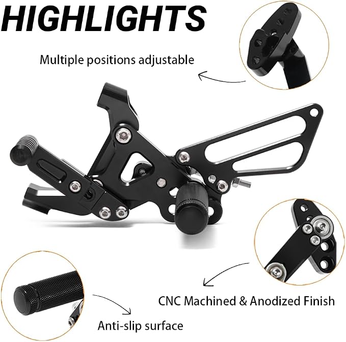 Motorcycle Adjustable Rear Sets Rearsets Foot Pegs for Kawasaki ZX6R ZX 6R 2005-2008 2006 2007