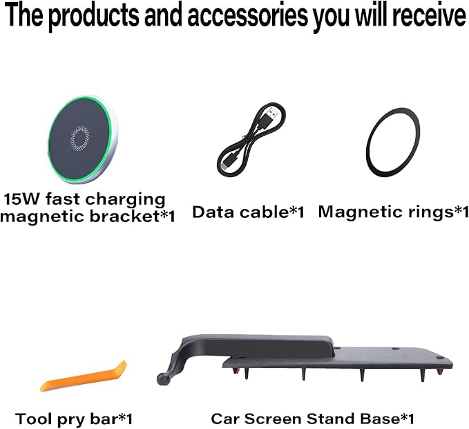 Car Phone Holder for 2020-2026 Toyota Highlander Accessories 15W Fast Wireless Charger Magnetic Cell Phone Mount Hands-Free 360 Degree Rotation, Dashboard Original-Size Replacement Model