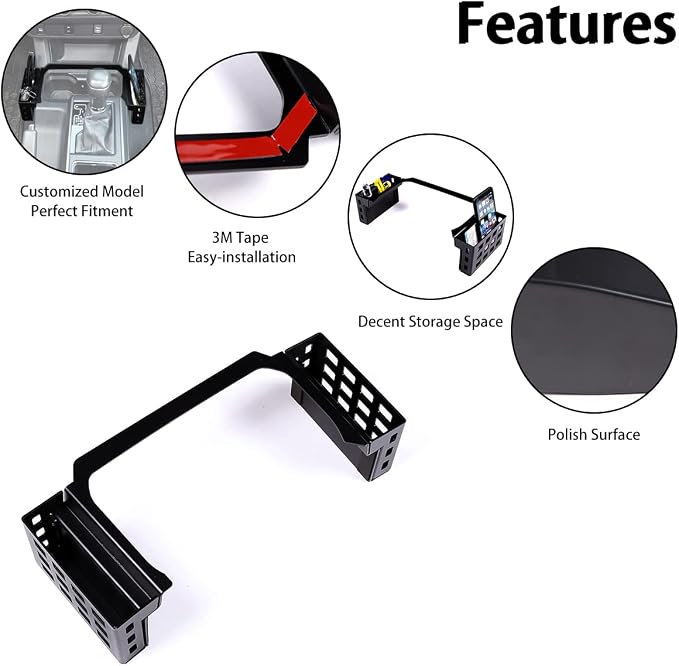 Toyota Tacoma 2016-2023 Console Organizer - Center Console Storage Box with Phone Storage, Both Sides Storage Box, Accessories